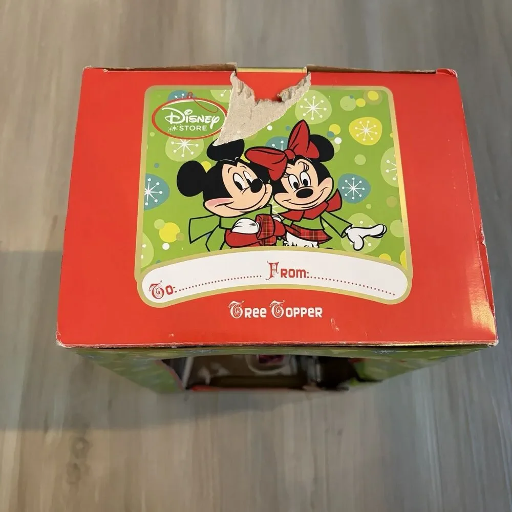 VTG Disney Store Tinkerbell Christmas Tree Topper Fiber Optic In Box RARE